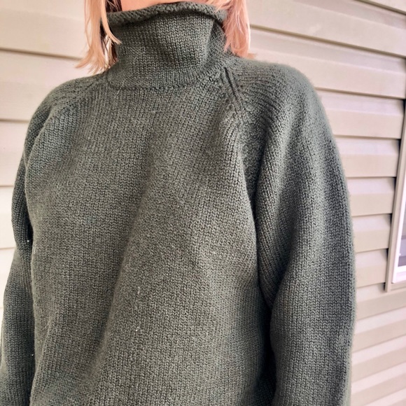 J.Crew green wool turtleneck sweater - Picture 6 of 7
